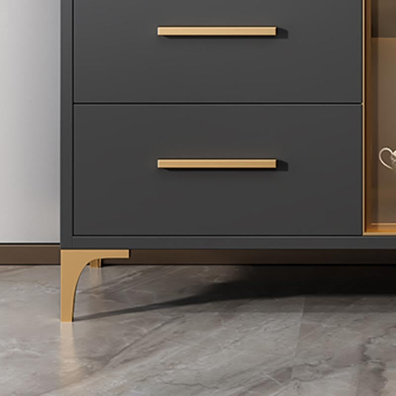 Server di pranzo controcette in vetro contemporaneo server in legno fabbricato senza lampada