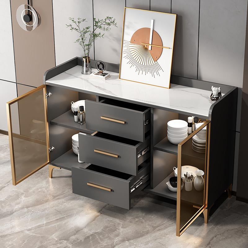 Server di pranzo controcette in vetro contemporaneo server in legno fabbricato senza lampada