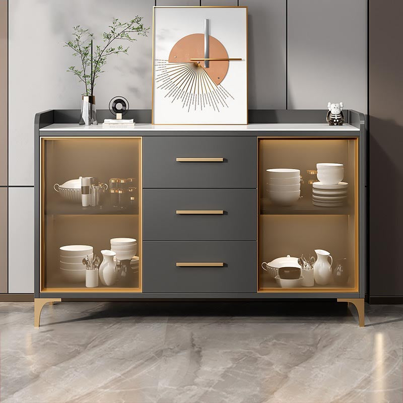 Server di pranzo controcette in vetro contemporaneo server in legno fabbricato senza lampada