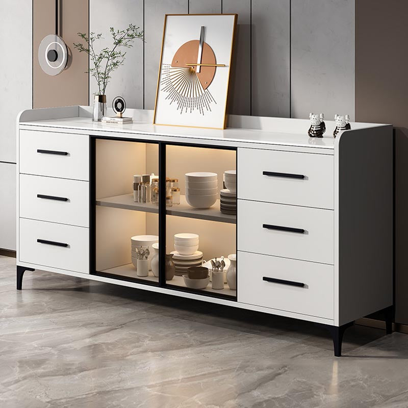 Server di pranzo controcette in vetro contemporaneo server in legno fabbricato senza lampada