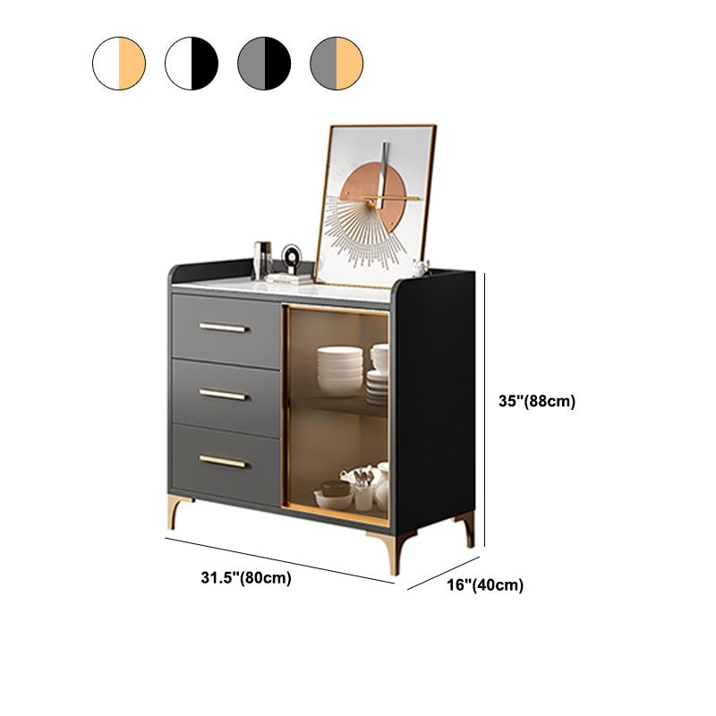 Server di pranzo controcette in vetro contemporaneo server in legno fabbricato senza lampada
