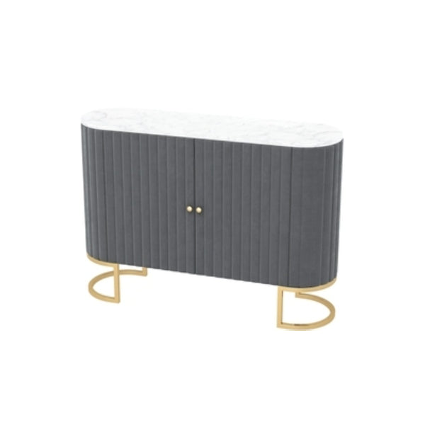 33.5"H Glam Style Credenza Stone Countertop Cabinets Dining Server for Living Room Grey Clearhalo 'buffet_sideboard' 'Buffets & Sideboards' 'furn' 'furn_buffet_sideboard' 'Furniture' 'Kitchen & Dining Furniture' 5439401