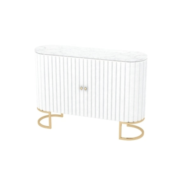 33.5"H Glam Style Credenza Stone Countertop Cabinets Dining Server for Living Room White Clearhalo 'buffet_sideboard' 'Buffets & Sideboards' 'furn' 'furn_buffet_sideboard' 'Furniture' 'Kitchen & Dining Furniture' 5439402