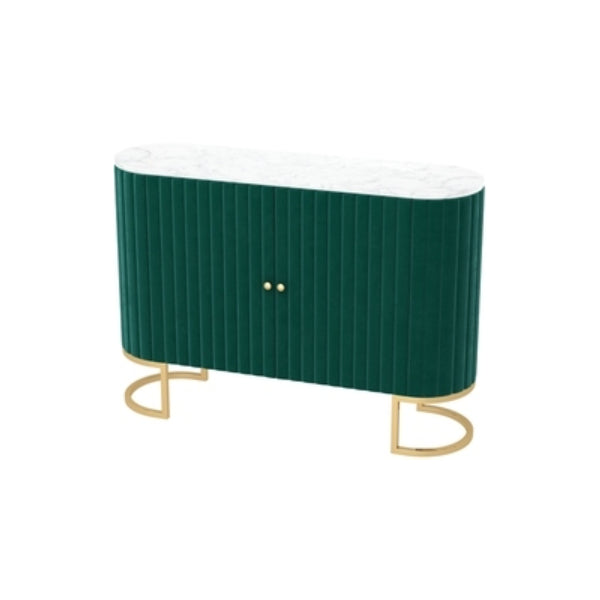 33.5"H Glam Style Credenza Stone Countertop Cabinets Dining Server for Living Room Blackish Green Clearhalo 'buffet_sideboard' 'Buffets & Sideboards' 'furn' 'furn_buffet_sideboard' 'Furniture' 'Kitchen & Dining Furniture' 5439406