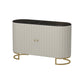 33.5"H Glam Style Credenza Stone Countertop Cabinets Dining Server for Living Room White-Black Clearhalo 'buffet_sideboard' 'Buffets & Sideboards' 'furn' 'furn_buffet_sideboard' 'Furniture' 'Kitchen & Dining Furniture' 5439408