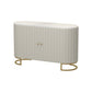 33.5"H Glam Style Credenza Stone Countertop Cabinets Dining Server for Living Room Off-White Clearhalo 'buffet_sideboard' 'Buffets & Sideboards' 'furn' 'furn_buffet_sideboard' 'Furniture' 'Kitchen & Dining Furniture' 5439410