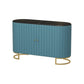 33.5"H Glam Style Credenza Stone Countertop Cabinets Dining Server for Living Room Blue-Black Clearhalo 'buffet_sideboard' 'Buffets & Sideboards' 'furn' 'furn_buffet_sideboard' 'Furniture' 'Kitchen & Dining Furniture' 5439412