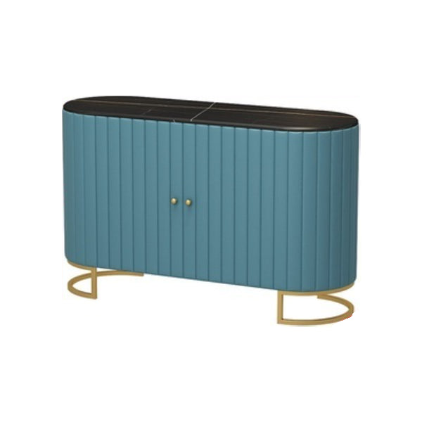 33.5"H Glam Style Credenza Stone Countertop Cabinets Dining Server for Living Room Blue-Black Clearhalo 'buffet_sideboard' 'Buffets & Sideboards' 'furn' 'furn_buffet_sideboard' 'Furniture' 'Kitchen & Dining Furniture' 5439412