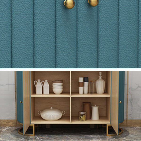 33.5"H Glam Style Credenza Stone Countertop Cabinets Dining Server for Living Room Clearhalo 'buffet_sideboard' 'Buffets & Sideboards' 'furn' 'furn_buffet_sideboard' 'Furniture' 'Kitchen & Dining Furniture' 5439413