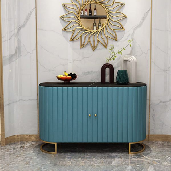 33.5"H Glam Style Credenza Stone Countertop Cabinets Dining Server for Living Room Clearhalo 'buffet_sideboard' 'Buffets & Sideboards' 'furn' 'furn_buffet_sideboard' 'Furniture' 'Kitchen & Dining Furniture' 5439417