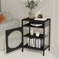 Modern Style Iron Sideboard Glass Doors Cabinets Dining Server for Living Room