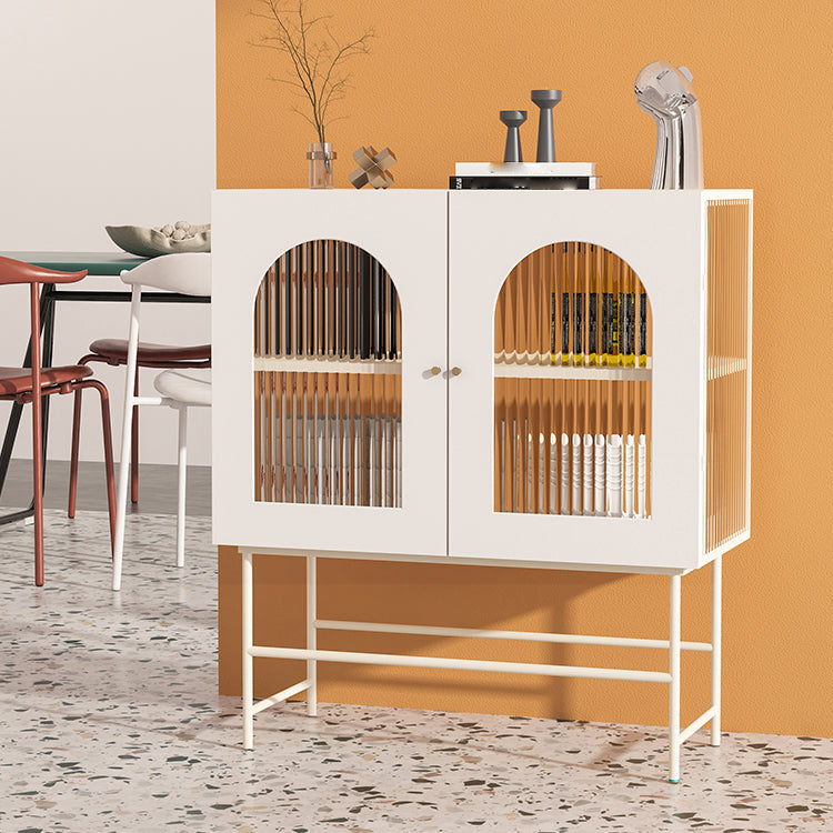 Modern Iron Sideboard Glass Doors Cabinets Dining Server with Light for Living Room Clearhalo 'buffet_sideboard' 'Buffets & Sideboards' 'furn' 'furn_buffet_sideboard' 'Furniture' 'Kitchen & Dining Furniture' 5439444