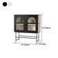 Modern Iron Sideboard Glass Doors Cabinets Dining Server with Light for Living Room Clearhalo 'buffet_sideboard' 'Buffets & Sideboards' 'furn' 'furn_buffet_sideboard' 'Furniture' 'Kitchen & Dining Furniture' 5439447