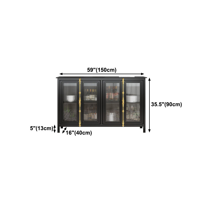 Porte di vetro da 36 "H cucina da cucina server di buffet per soggiorno