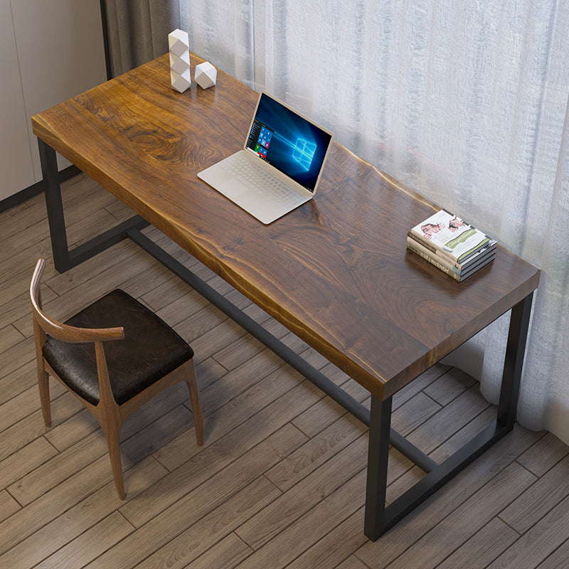 Industrial Rectangular Writing Desk Solid Wood Office Desk for Home 78.7"L x 31.5"W x 29.5"H Clearhalo 'furn' 'furn_office_desk' 'Furniture' 'Office Desks' 'Office Furniture' 'office_desk' 5439483