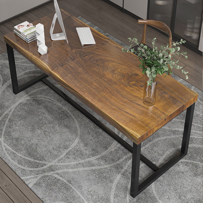 Industrial Rectangular Writing Desk Solid Wood Office Desk for Home 63"L x 27.6"W x 29.5"H Clearhalo 'furn' 'furn_office_desk' 'Furniture' 'Office Desks' 'Office Furniture' 'office_desk' 5439485