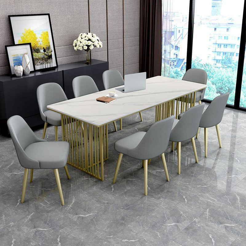 長方形のホームオフィスライティングデスクインダストリアルスタイルスレッドベースオフィスデスク