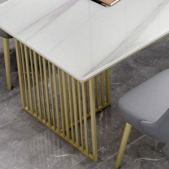 長方形のホームオフィスライティングデスクインダストリアルスタイルスレッドベースオフィスデスク