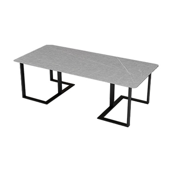 メタルベースのあるモダンな長方形のライティングデスク焼結石のオフィスデスク