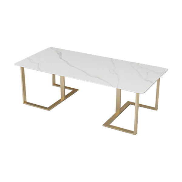 メタルベースのあるモダンな長方形のライティングデスク焼結石のオフィスデスク