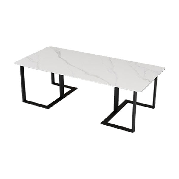 メタルベースのあるモダンな長方形のライティングデスク焼結石のオフィスデスク