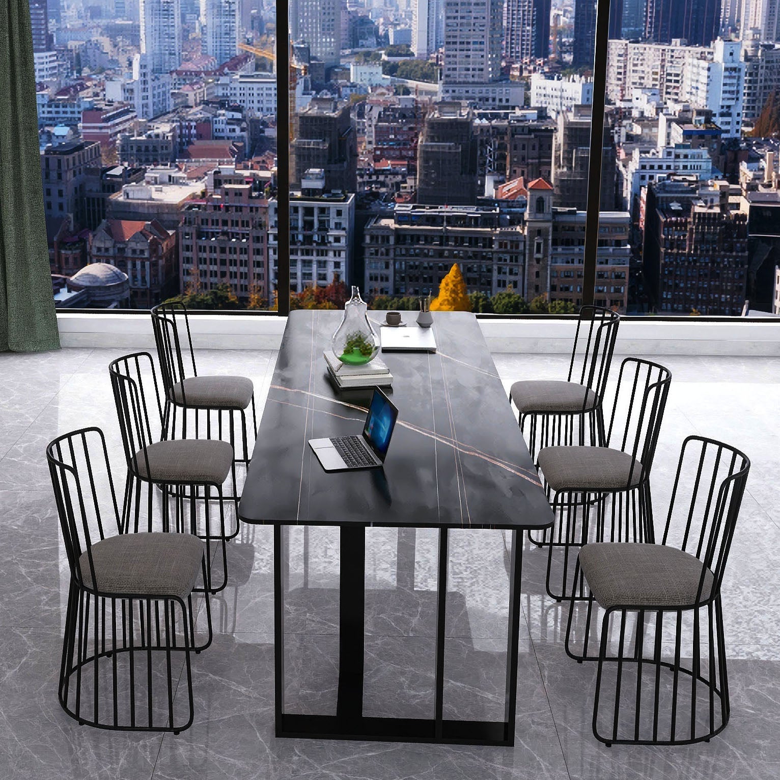 Rectangular Writing Desk Industrial Style Sled Base Office Desk Clearhalo 'furn' 'furn_office_desk' 'Furniture' 'Office Desks' 'Office Furniture' 'office_desk' 5439629