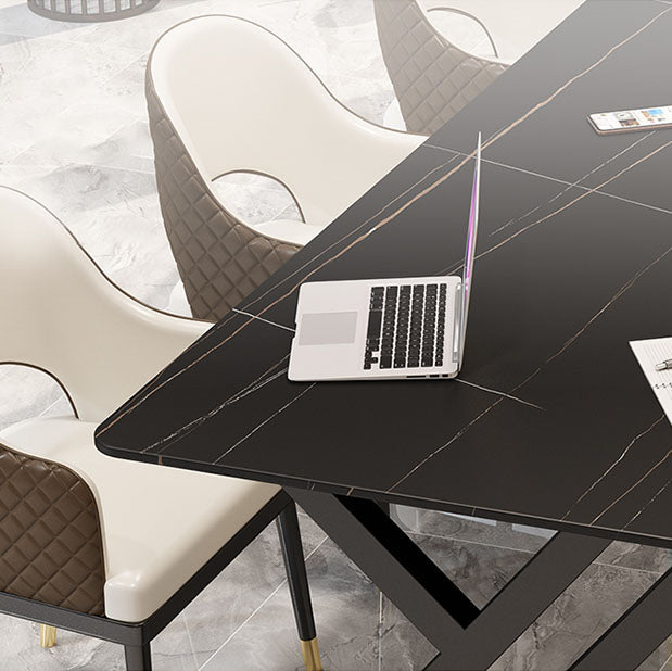 Industrielle rechteckige Schreibtisch Stein Stone Office Desk mit Schlittenbasis