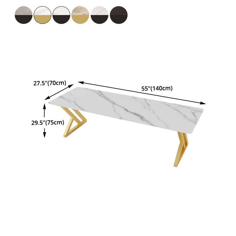 Industrielle rechteckige Schreibtisch Stein Stone Office Desk mit Schlittenbasis
