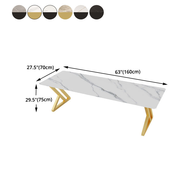 Industrielle rechteckige Schreibtisch Stein Stone Office Desk mit Schlittenbasis