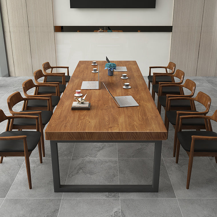 Pine Wood Meeting Table Industrial Rectangle Office Working Table Clearhalo 'furn' 'furn_office_desk' 'Furniture' 'Office Desks' 'Office Furniture' 'office_desk' 5439664