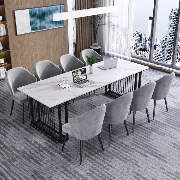 シンプルさ長方形の会議テーブルストーン固定ワークデスクオフィスのためのワークデスク