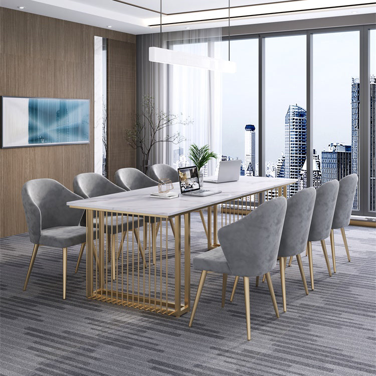 シンプルさ長方形の会議テーブルストーン固定ワークデスクオフィスのためのワークデスク