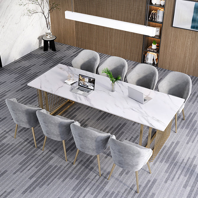 シンプルさ長方形の会議テーブルストーン固定ワークデスクオフィスのためのワークデスク