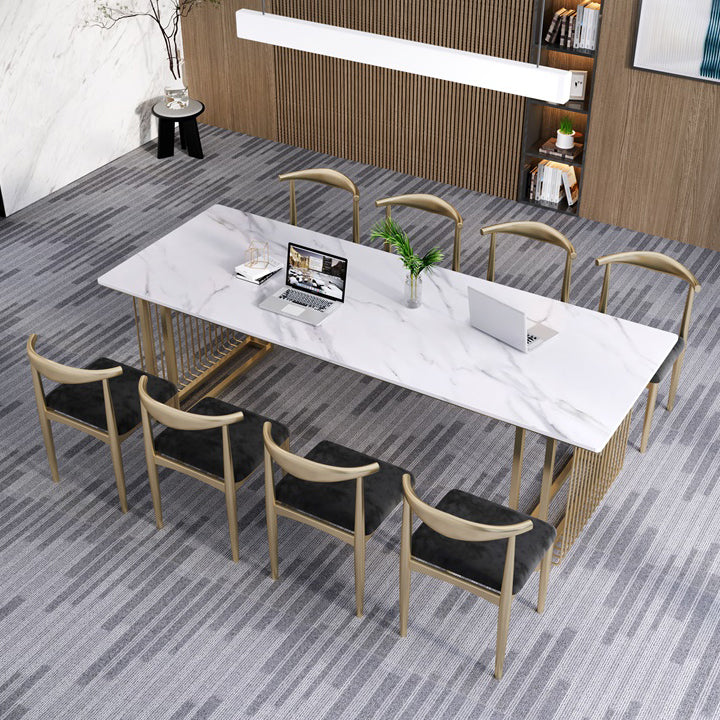 シンプルさ長方形の会議テーブルストーン固定ワークデスクオフィスのためのワークデスク