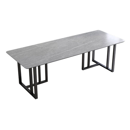 長方形のモダンな出会いテーブル焼結された石の固定作業デスク