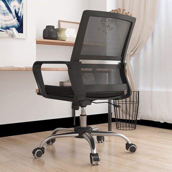 Modern Style Swivel Task Chair Tilt Mechanism Office Chair with Fixed Arms Clearhalo 'furn' 'furn_office_chair' 'Furniture' 'Office Chairs' 'Office Furniture' 'office_chair' 5439752