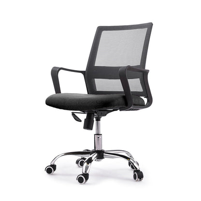 Modern Style Swivel Task Chair Tilt Mechanism Office Chair with Fixed Arms Black Sponge Clearhalo 'furn' 'furn_office_chair' 'Furniture' 'Office Chairs' 'Office Furniture' 'office_chair' 5439760