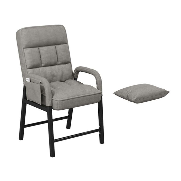 Eigentijdse stoffen bureau stoel vaste wapenstoel voor thuiskantoor