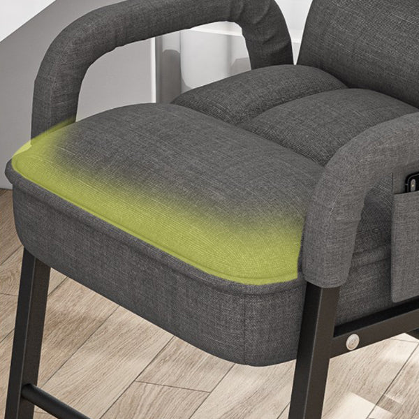 Eigentijdse stoffen bureau stoel vaste wapenstoel voor thuiskantoor