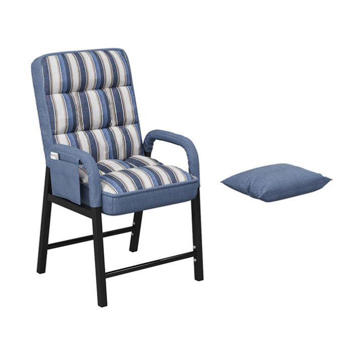 Eigentijdse stoffen bureau stoel vaste wapenstoel voor thuiskantoor