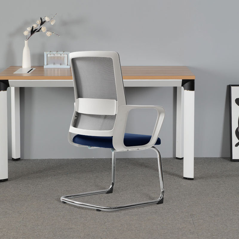 Contemporary Office Computer Chair Ergonomic Mesh Task Arm Chair Blue-White 1 Piece Without Headrest Clearhalo 'furn' 'furn_office_chair' 'Furniture' 'Office Chairs' 'Office Furniture' 'office_chair' 5439885