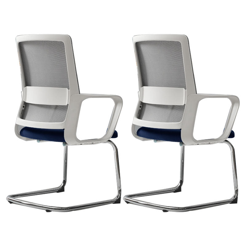 Contemporary Office Computer Chair Ergonomic Mesh Task Arm Chair Blue-White 2 Piece Set Without Headrest Clearhalo 'furn' 'furn_office_chair' 'Furniture' 'Office Chairs' 'Office Furniture' 'office_chair' 5439887
