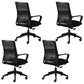Contemporary Office Computer Chair Ergonomic Mesh Task Arm Chair Black 4 Piece Set Without Headrest Clearhalo 'furn' 'furn_office_chair' 'Furniture' 'Office Chairs' 'Office Furniture' 'office_chair' 5439896