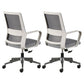 Contemporary Office Computer Chair Ergonomic Mesh Task Arm Chair White-Gray 2 Piece Set Without Headrest Clearhalo 'furn' 'furn_office_chair' 'Furniture' 'Office Chairs' 'Office Furniture' 'office_chair' 5439908