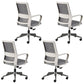 Contemporary Office Computer Chair Ergonomic Mesh Task Arm Chair White-Gray 4 Piece Set Without Headrest Clearhalo 'furn' 'furn_office_chair' 'Furniture' 'Office Chairs' 'Office Furniture' 'office_chair' 5439909