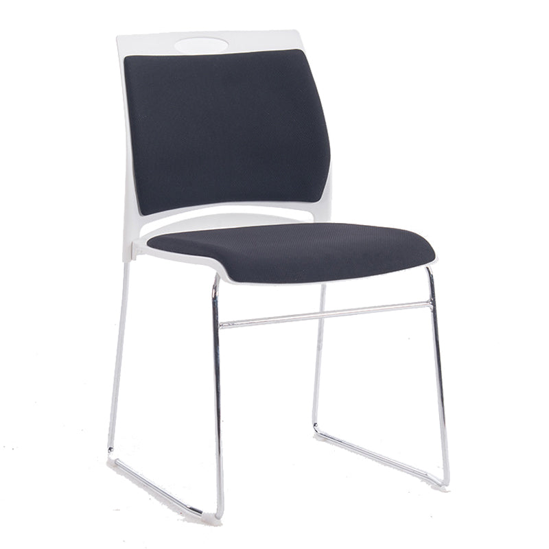 Mid-back Office Chair Plastic/Sponge Seat Armless Office Chair Textured Black 1 Piece Clearhalo 'furn' 'furn_office_chair' 'Furniture' 'Office Chairs' 'Office Furniture' 'office_chair' 5440000