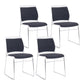 Mid-back Office Chair Plastic/Sponge Seat Armless Office Chair Textured Black 4 Piece Set Clearhalo 'furn' 'furn_office_chair' 'Furniture' 'Office Chairs' 'Office Furniture' 'office_chair' 5440004