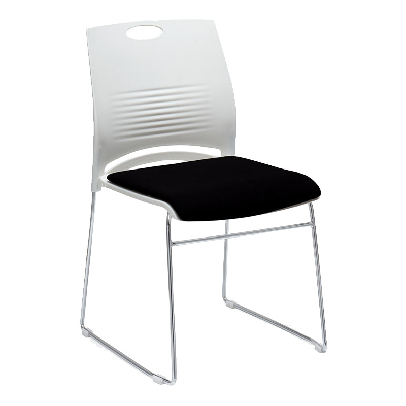 Mid-back Office Chair Plastic/Sponge Seat Armless Office Chair White-Black 1 Piece Clearhalo 'furn' 'furn_office_chair' 'Furniture' 'Office Chairs' 'Office Furniture' 'office_chair' 5440007