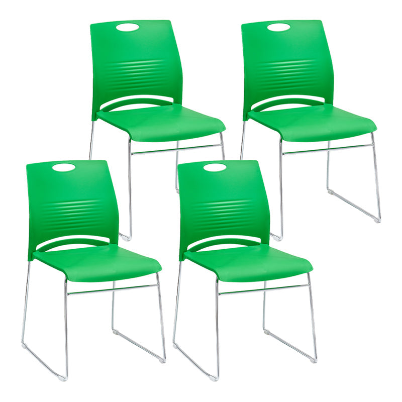 Mid-back Office Chair Plastic/Sponge Seat Armless Office Chair Green 4 Piece Set Clearhalo 'furn' 'furn_office_chair' 'Furniture' 'Office Chairs' 'Office Furniture' 'office_chair' 5440017