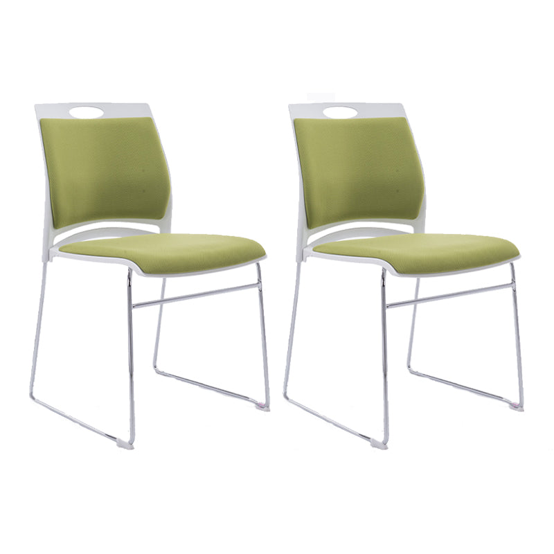 Mid-back Office Chair Plastic/Sponge Seat Armless Office Chair Pea Green 2 Piece Set Clearhalo 'furn' 'furn_office_chair' 'Furniture' 'Office Chairs' 'Office Furniture' 'office_chair' 5440022